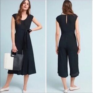 By Anthropologie Black Gauze Jumpsuit